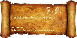 Feldzam Jávorka névjegykártya